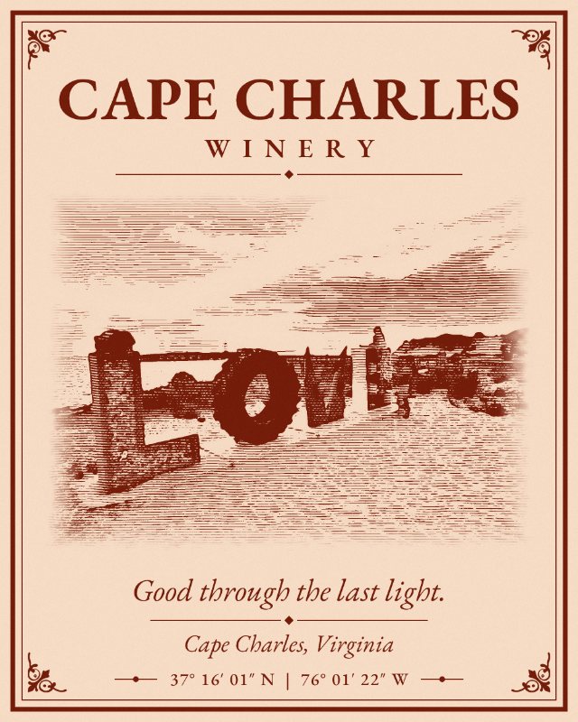 Competition entry: LOVE sign, town beach, engraved in oxblood